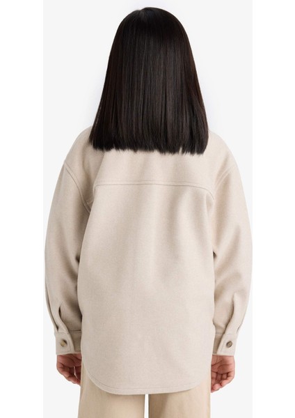 Kız Çocuk Uzun Kollu Çıtçıtlı Gömlek Ceket F2271A825AU