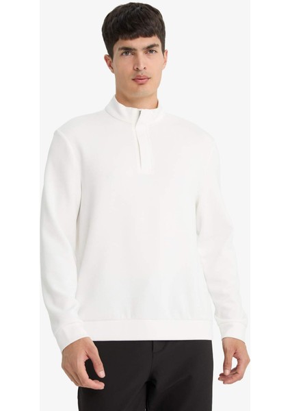 Regular Fit Dik Yaka Yarım Fermuarlı Sweatshirt F2821AX25AU indirimleri