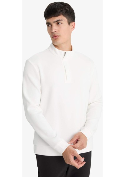 Regular Fit Dik Yaka Yarım Fermuarlı Sweatshirt F2821AX25AU