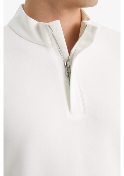 Regular Fit Dik Yaka Yarım Fermuarlı Sweatshirt F2821AX25AU