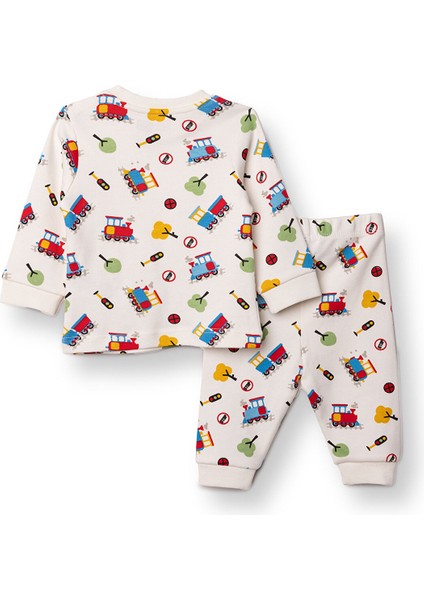 Erkek Bebek New Year Uzun Kol Pijama Takımı Interlok Bisiklet Yaka Uzun Kol Ribanalı Paça fiyatları