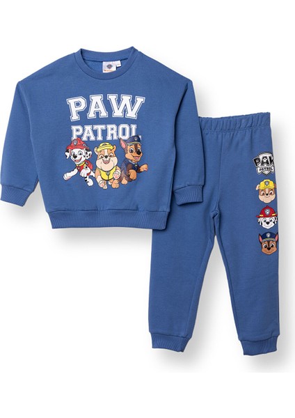 Paw Patrol - Nıckelodeon Erkek Bebek Eşofman Takımı Iki Iplik Bisiklet Yaka Uzun Kol Ribanalı Paça
