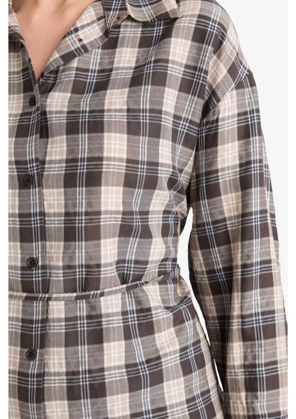 Oversize Geniş Kalıp Kareli Flanel Uzun Kollu Gömlek indirimleri