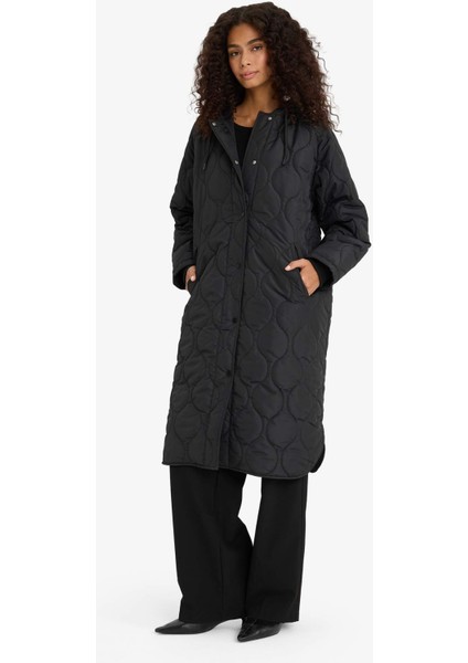 Regular Fit Kapüşonlu Çıtçıtlı Cepli Kapitoneli Parka F4143AX25WN modelleri