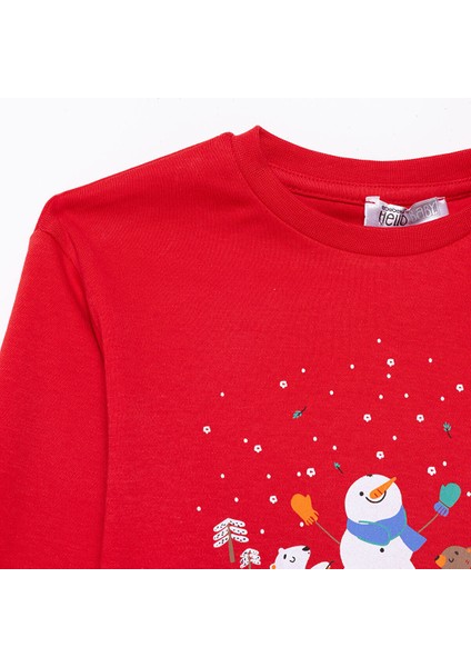 Erkek Bebek New Year Eşofman Takımı Bisiklet Yaka Uzun Kol Lastikli Paça modelleri