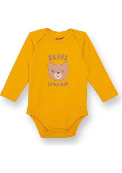 Erkek Bebek Uzun Kol Body Interlok Çıtçıtlı Zarf Yaka