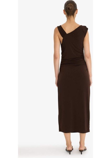 Regular Fit Kolsuz Midi Elbise F9240AX25AU indirimleri