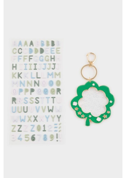 Kadın Yonca Temalı Harfli Charm Anahtarlık G1018AXNS