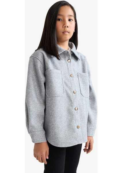 Kız Çocuk Uzun Kollu Çıtçıtlı Gömlek Ceket F2271A825AU fırsatları