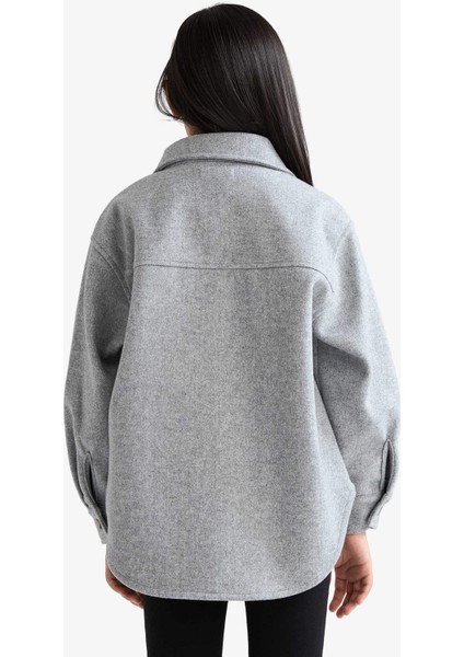 Kız Çocuk Uzun Kollu Çıtçıtlı Gömlek Ceket F2271A825AU