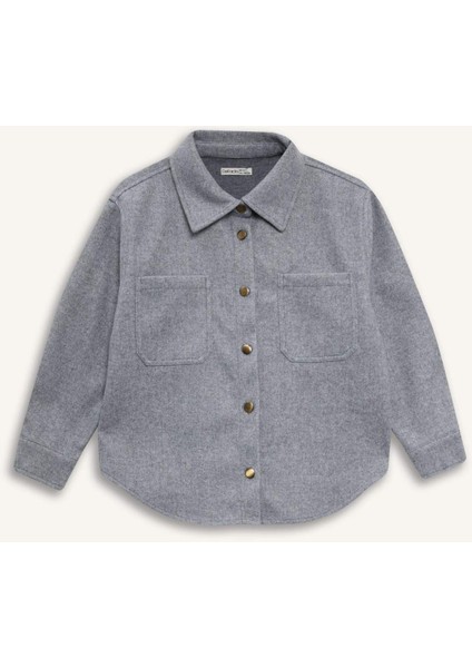 Kız Çocuk Uzun Kollu Çıtçıtlı Gömlek Ceket F2271A825AU