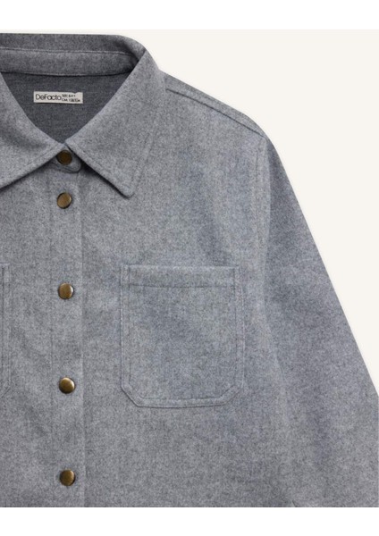 Kız Çocuk Uzun Kollu Çıtçıtlı Gömlek Ceket F2271A825AU