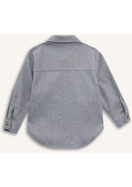 Kız Çocuk Uzun Kollu Çıtçıtlı Gömlek Ceket F2271A825AU