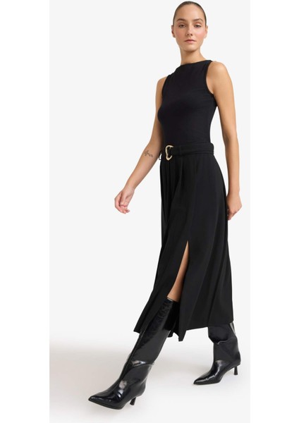 Regular Fit Yüksek Bel Kemerli Maxi Etek G0974AX25WN fiyatları