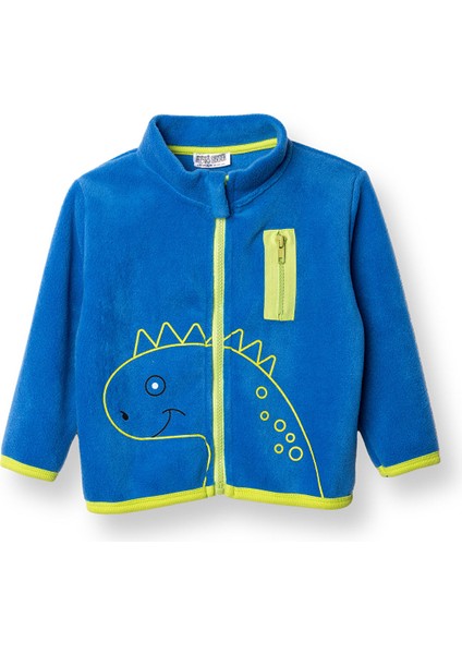 Erkek Bebek Polar Hırka Fermuarlı Cepli Uzun Kol