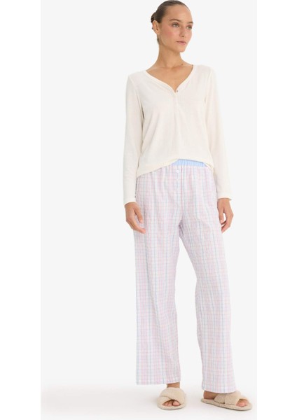 Regular Fit Uzun Boy Gofre Dokulu Pijama Altı-Fall in Love F8935AX25HS modelleri