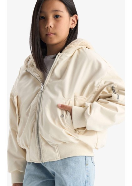 Kız Çocuk Çift Taraflı Kapüşonlu Mont C5339A825AU