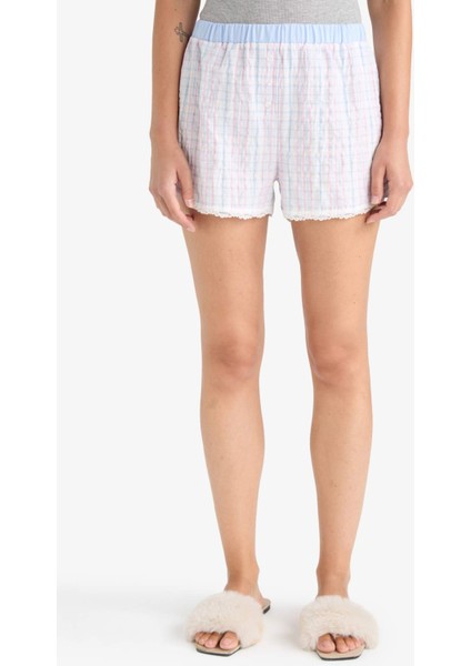 Regular Fit Gofre Dokulu Çizgili Şort Pijama Altı-Fall in Love F8932AX25HS indirimleri