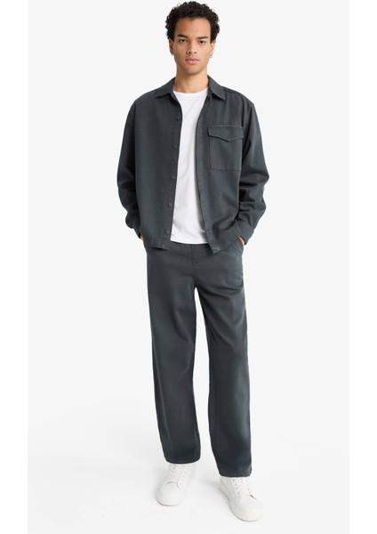 Baggy Fit Geniş Paça Gabardin Pantolon F6129AX25AU