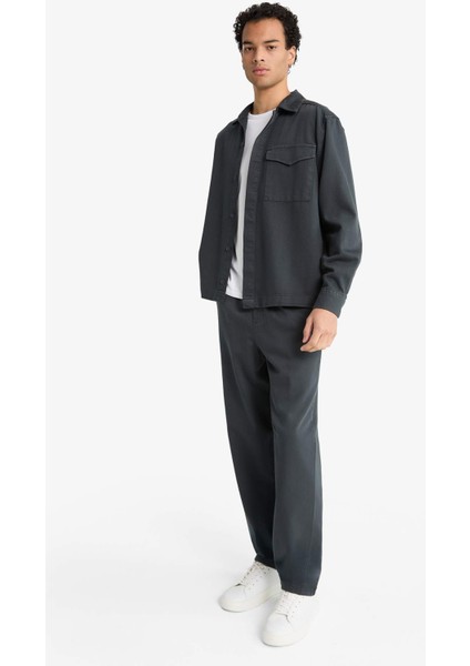 Baggy Fit Geniş Paça Gabardin Pantolon F6129AX25AU fiyatları