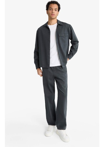 Baggy Fit Geniş Paça Gabardin Pantolon F6129AX25AU modelleri
