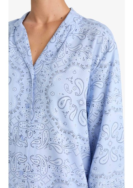 Pijama Takımı Regular Fit Desenli Uzun Kollu Üst Uzun Alt-Fall in Love F9824AX25AU indirimleri