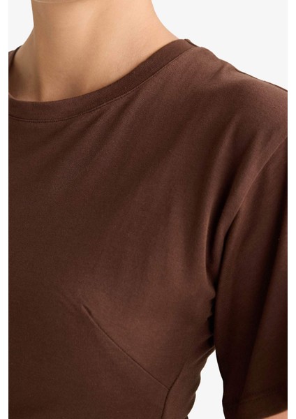 Slim Fit Dar Kesim Bisiklet Yaka Kısa Kollu Tişört G1464AX25AU indirimleri