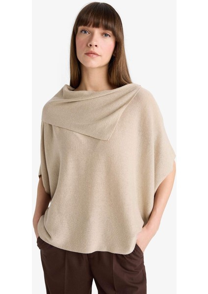 Oversize Geniş Kalıp Kayık Yaka Triko Kazak G3234AX25WN