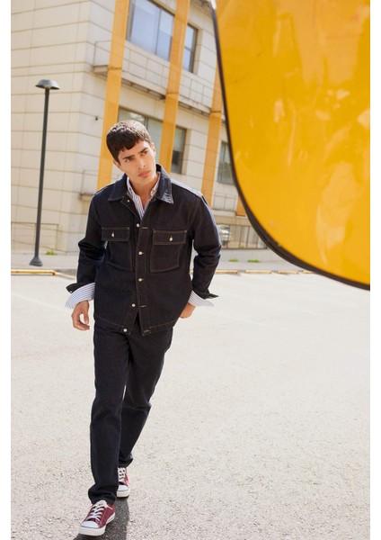 Relax Fit Düğmeli Denim Ceket F8292AX25AU fiyatları