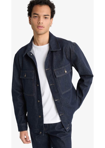 Relax Fit Düğmeli Denim Ceket F8292AX25AU fırsatları