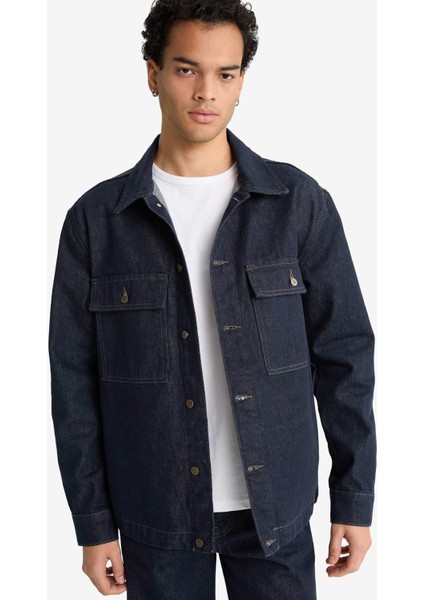 Relax Fit Düğmeli Denim Ceket F8292AX25AU