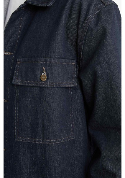 Relax Fit Düğmeli Denim Ceket F8292AX25AU
