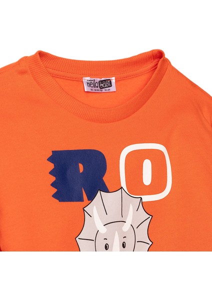 Erkek Bebek Cool Dino Eşofman Takımı Şardonlu Bisiklet Yaka Uzun Kol Lastikli Paça modelleri