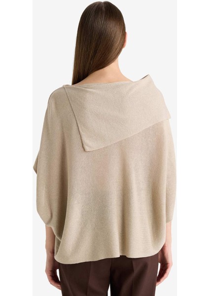 Oversize Geniş Kalıp Kayık Yaka Triko Kazak G3234AX25WN