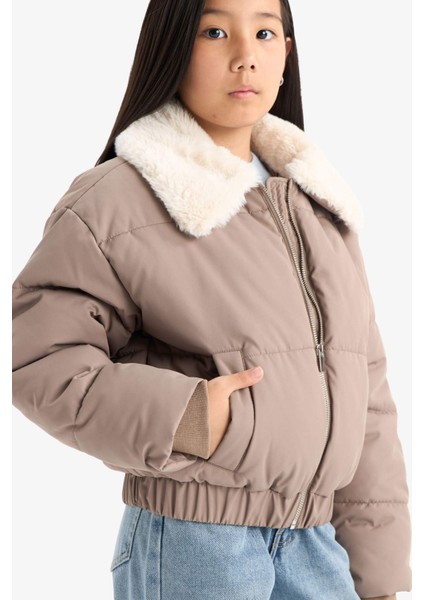 Kız Çocuk Yakası Suni Kürklü Fermuarlı Mont C5388A825AU