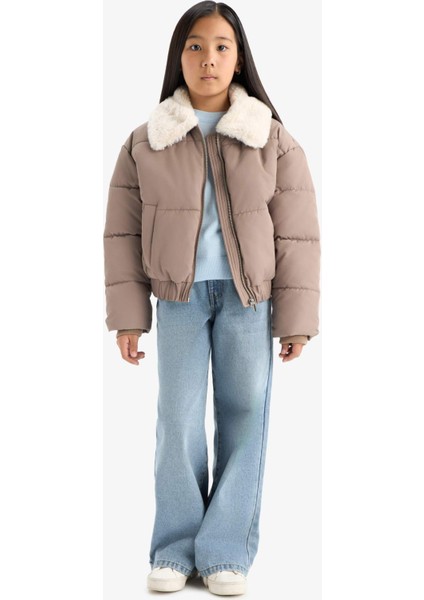 Kız Çocuk Yakası Suni Kürklü Fermuarlı Mont C5388A825AU fiyatları
