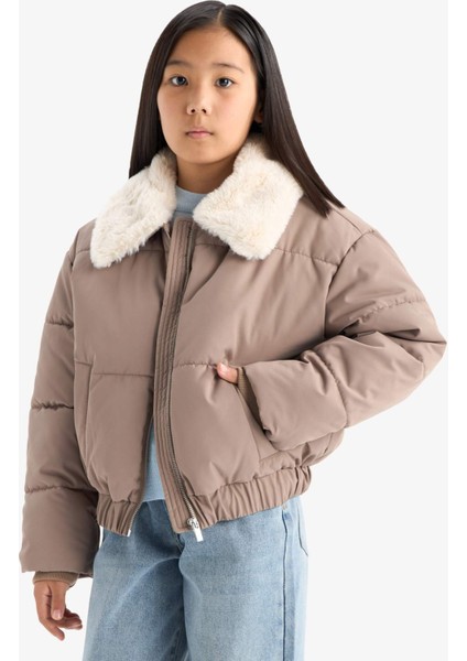 Kız Çocuk Yakası Suni Kürklü Fermuarlı Mont C5388A825AU modelleri