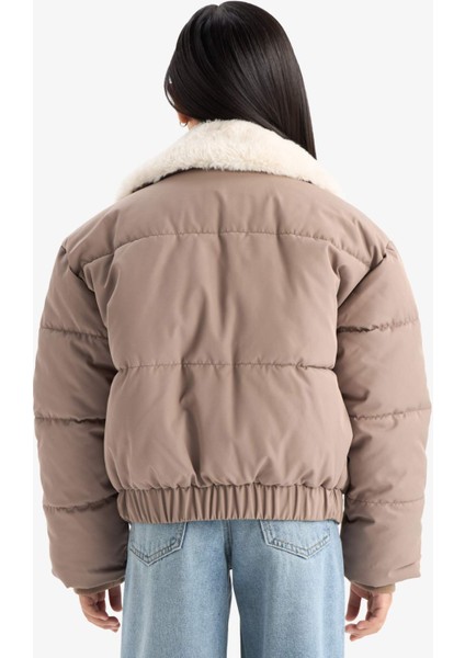 Kız Çocuk Yakası Suni Kürklü Fermuarlı Mont C5388A825AU