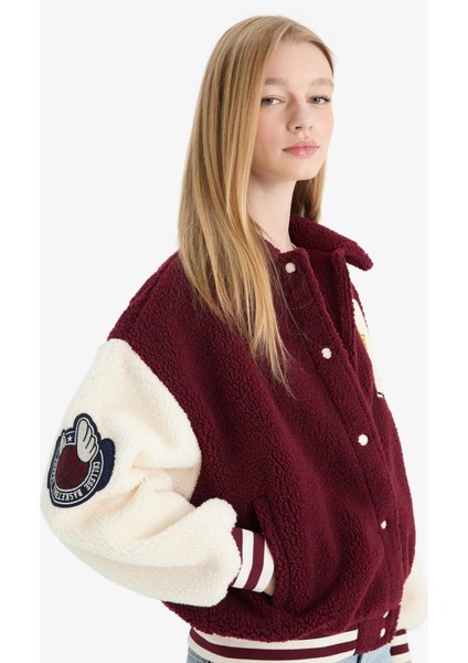 Coool Oversize Geniş Kalıp Polo Yaka Pelüş Bomber Ceket indirimleri