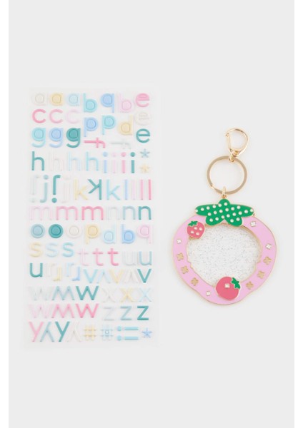 Kadın Çilek Temalı Harfli Charm Anahtarlık G1019AXNS