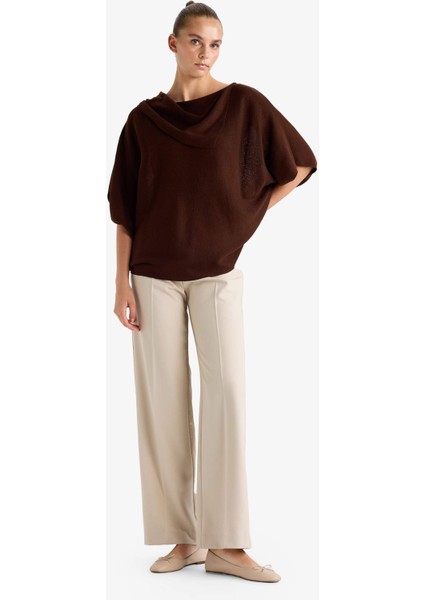 Oversize Geniş Kalıp Kayık Yaka Triko Kazak G3234AX25WN fiyatları