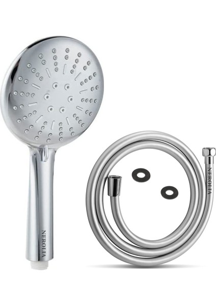 Lüks Duş Başlığı ve Pvc Banyo Hortumu Seti, Paslanmaz ve Dayanıklı Tasarım