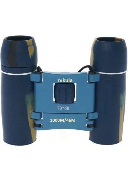 70X60 Cepte Taşımalı Kauçuk Kaplamalı Mini Dürbün Mavi