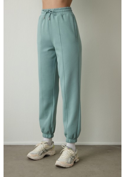 Mint Çift Dikişli Oversize Jogger Eşofman Altı