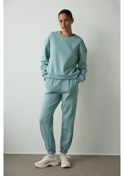 Mint Çift Dikişli Oversize Jogger Eşofman Altı fırsatları
