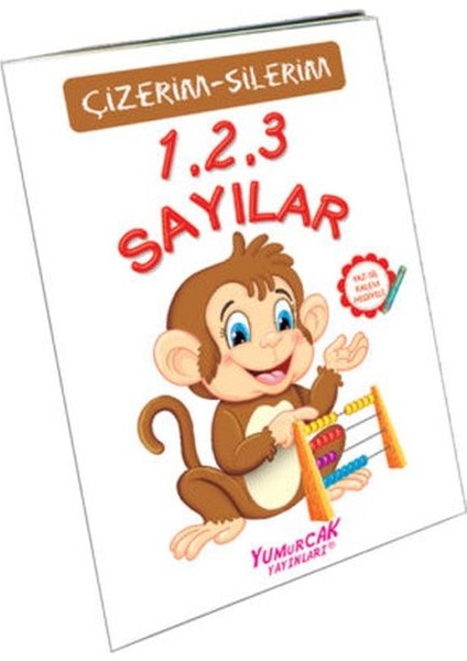 123 Sayılar (Çizerim-Silerim) - Kalem Hediyeli