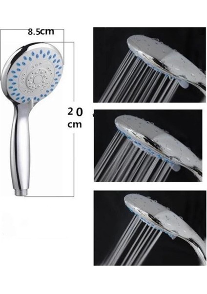 Krom Duş Seti, Deniz Fonksiyonlu Başlık, Eko Mafsal ve Hortum ile Konforlu Banyo modelleri