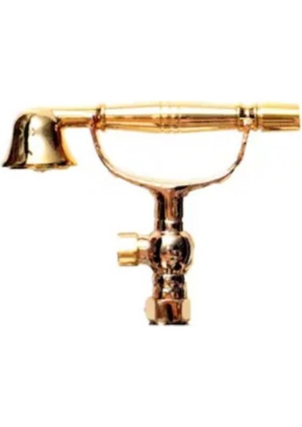 Parlak Pirinç Duş Spiral Takımı, Hortumu ve Duş Başlığı Seti