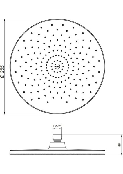 Yuvarlak 25X25 cm Banyo Duş Başlığı, Şık Gri Renk fiyatları