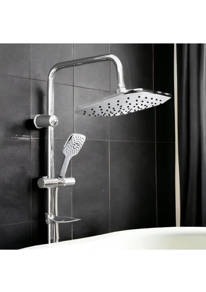 Kare Tasarım Lüks Duş Başlığı Seti, Krom Kaplama, Dayanıklı ve Şık Banyo Aksesuarı fırsatları